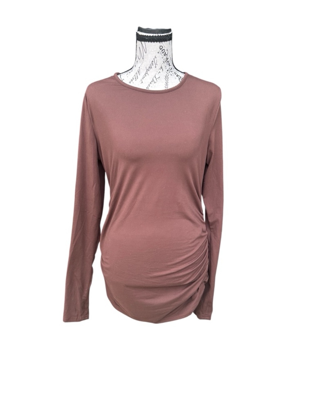 Set of 3 Ekouaer Ruched Long‑Sleeve Tops • Size M • Black/White/Brown - Picture 7 of 14
